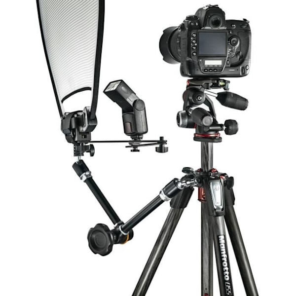 Trépied Manfrotto 055 - 3 sektioner aluminium + 3D kuglehoved - Maksimal vægt 8 kg - Indbygget vaterpas