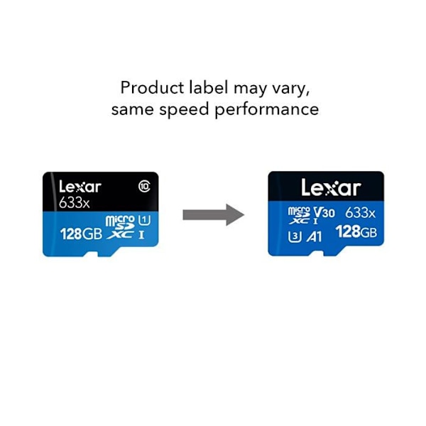 128 GB Lexar High-Performance 633x microSDXC UHS-I hukommelseskort