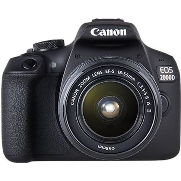 Canon EOS 2000D + EF-S 18-55 IS II järjestelmäkamera musta