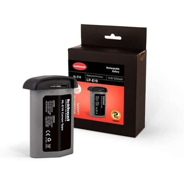 Li-Ion batteri Hähnel HL-E19 - Canon EOS 1D X Mark II/III - 3250 mAh - 10,8 Volt - Sort