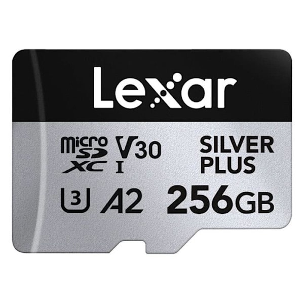 Micro SD-kort - LEXAR - Silver Plus - 256 Go - 205 Mo/s Læsning - V30 U3 - Vandtæt IPx7