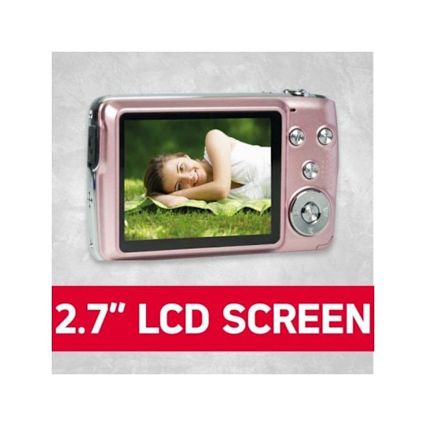 AGFA PHOTO Realishot DC8200 - Kompaktikamera 18MP, Full HD -video, LCD 2.7'', 8X optinen zoom, 16GB SD-kortti - Vaaleanpunainen Vaaleanpunainen