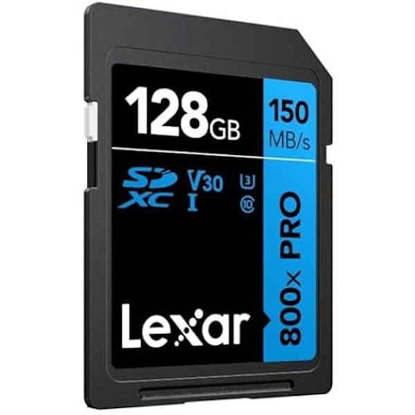 SDXC-kortti - LEXAR - 800x Pro - 128GB - 150MB/s - Luokka V30