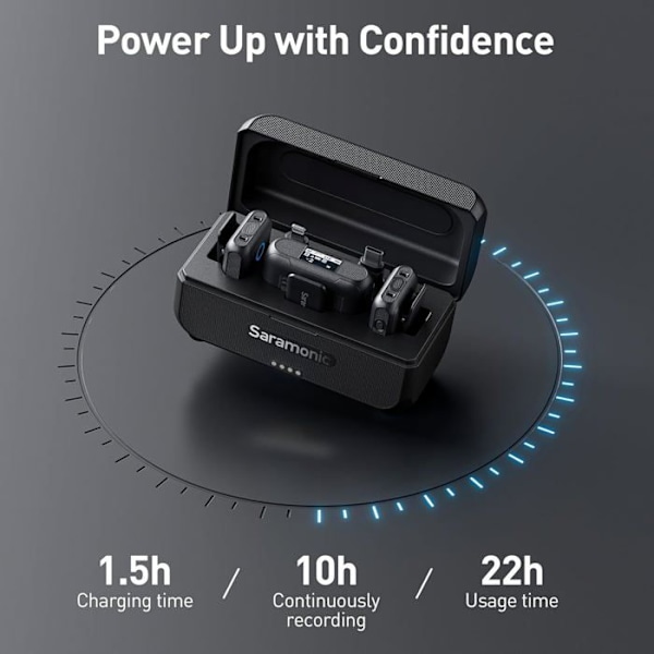 Blink 500+ B2 trådlöst mikrofonsystem - SARAMONIC - För 2 personer - USB-C och 3,5 mm utgångar - Svart