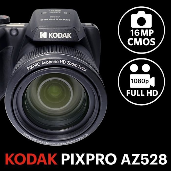 Digital Bridge Camera - KODAK - AZ528 - 16 MP - Optical Zoom x52 - Full HD 1080p Video