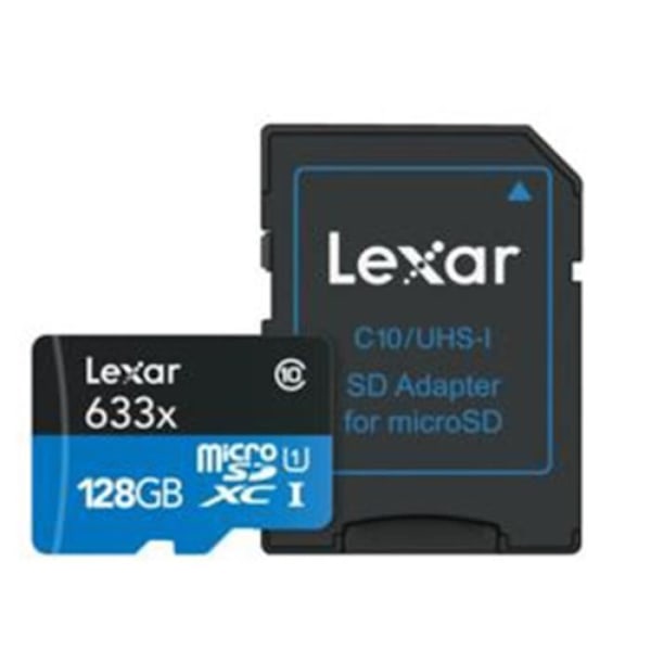 LEXAR Micro-SDXC 128 Gt 633x sovittimella