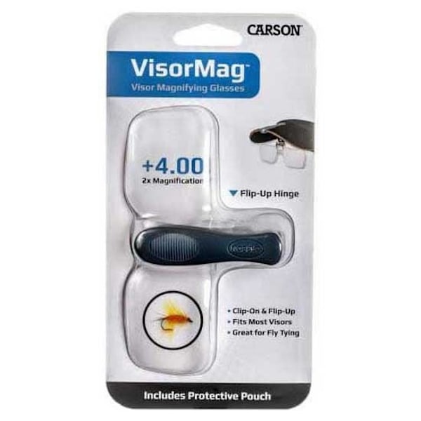 Lasilamppu - Carson - VisorMag - Suurennus 2x - Dioptriat +4,00 - Hatuille ja lippiksille