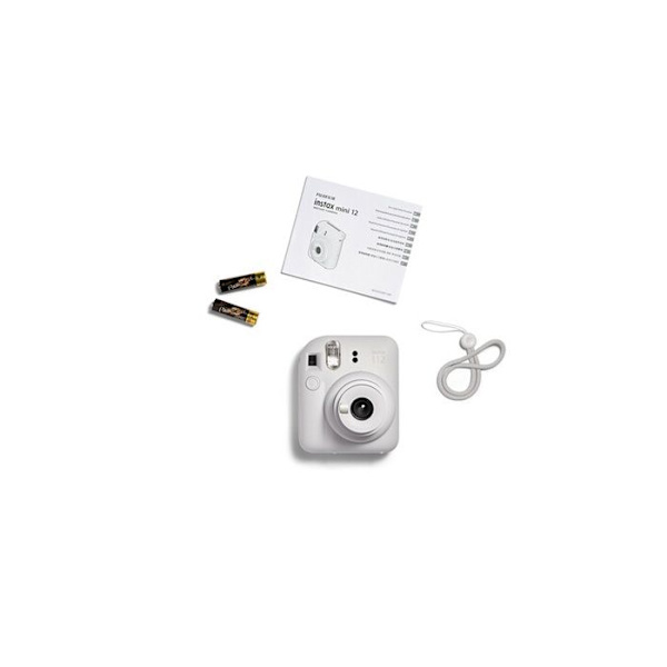 Sofotografisk kamera - FUJIFILM - Instax Mini 12 - Vit lera - Automatisk exponering - Selfie-spegel Vit