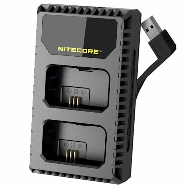 USB-oplader - Nitecore - USN1 - Dobbelt rum - Kompatibel med NP-FW50 - Intelligent styring
