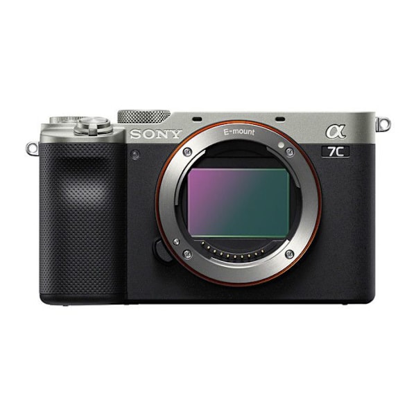 Hybrid kamera - SONY - Alpha 7C - 5 aks stabilisering - 4K video - Wi-Fi/Bluetooth/NFC Sort, Sølv