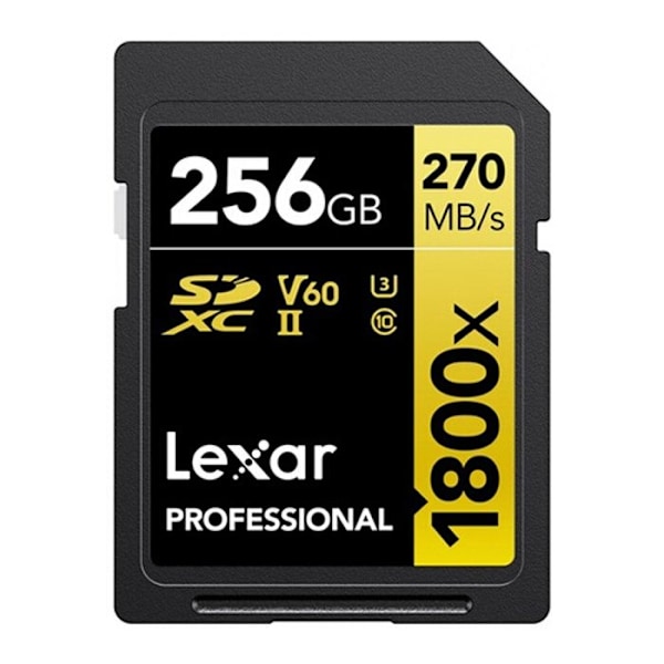 Lexar SDXC-kortti 256 Go 1800x ammattimainen 270 Mo/s luokka 10 UHS-II U3