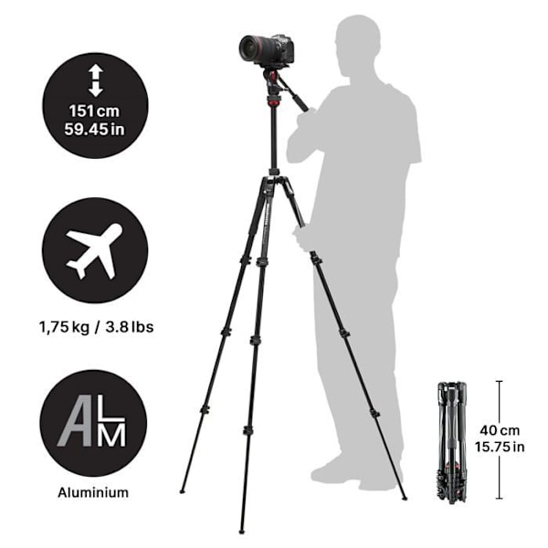 Manfrotto Befree Advanced MVKBFRL-LIVE Jalustat, jossa Manfrotto 494 Keskipallo pää