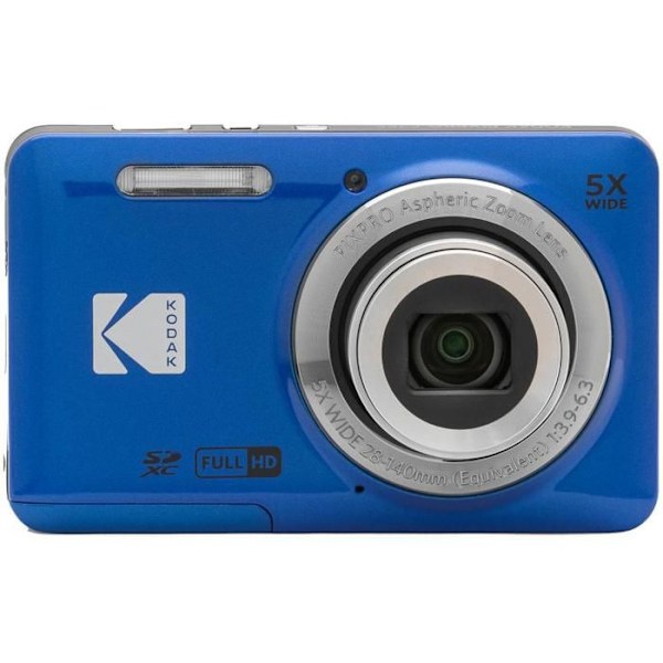 Kodak Pixpro FZ55 ystävällinen zoom-digitaalikamera 16 milj. pikselin Optinen zoom: 5 x sininen Full HD -video, HDR-video