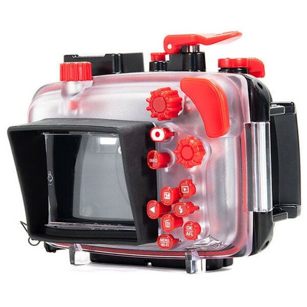 Vandtæt etui til OLYMPUS PT-059 kamera i polycarbonat - Sort/Transparent Svart/Klar