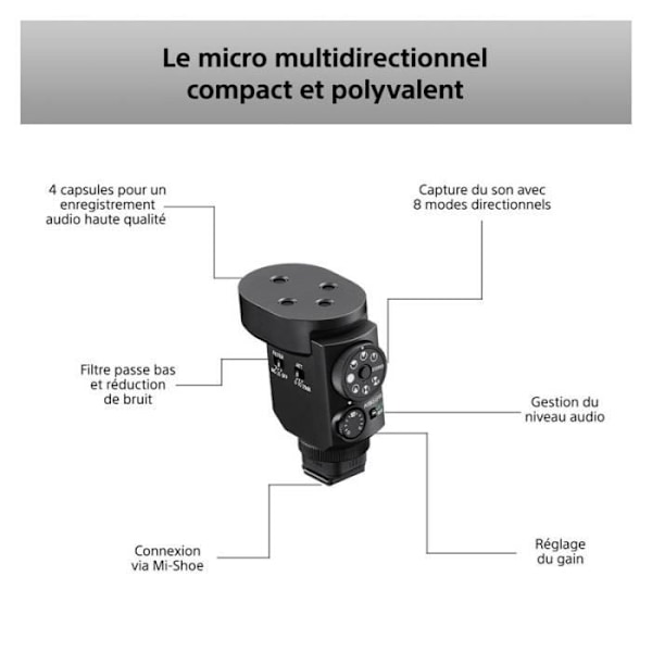 Mikro-canon digital Sony ECM-M1 - SONY - Mikrofon - Kompakt - 8-i-1 - Trådlös - Självförsörjande