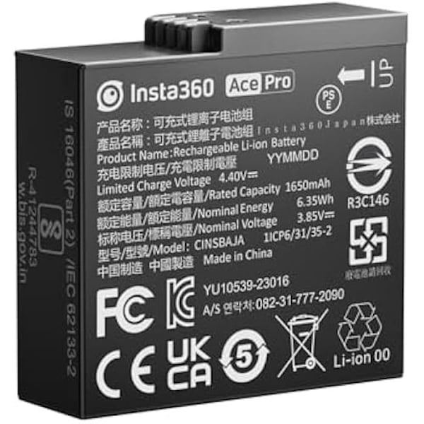 Batteri - INSTA360 - Ace/Ace Pro - Designet til Insta360 Ace/Ace Pro - Farve Sort
