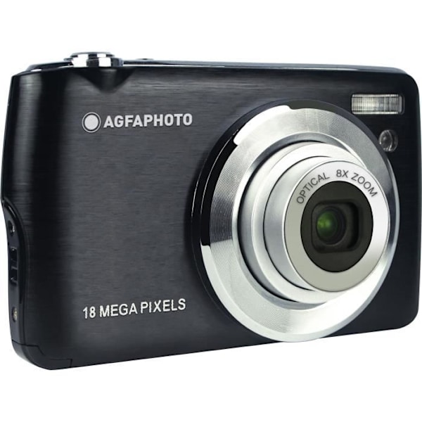 AGFA PHOTO - Compact Cam DC8200 digitalkamera - Sort - Etui + 16 GB SD-kort Sort