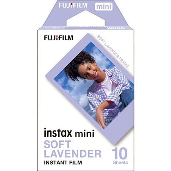 Pakke med 10 Instax Mini Lavendel fotos - Fujifilm - Øjeblikkelig udskrivning - Format 5,4 x 8,6 cm