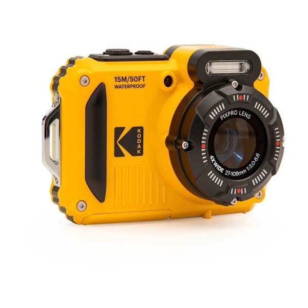 Kompakti veden- ja iskunkestävä digitaalikamera KODAK Pixpro WPZ2 keltainen 16 megapikseliä Keltainen