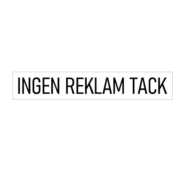 2st INGEN REKLAM TACK -dekaler till postlådan. 1 vit, 1 svart