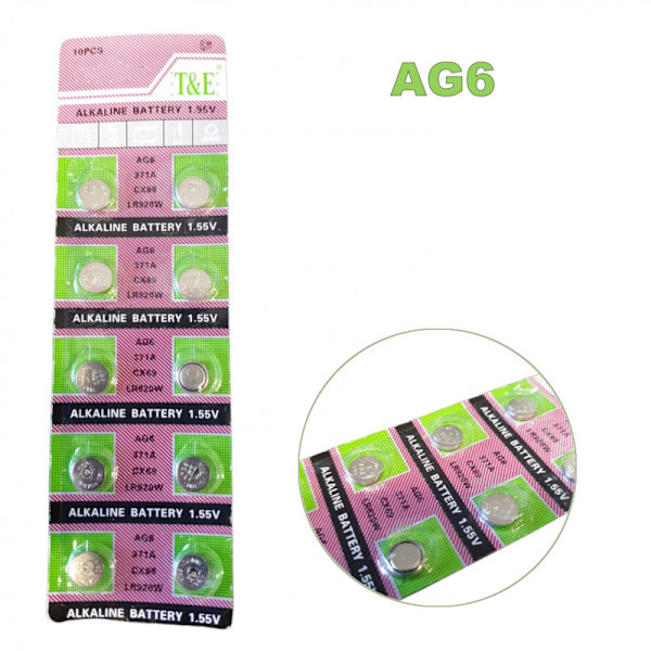 Batteri AG6 A370 A371 A171 LR69 LR920 LR921 10-pack knappcell