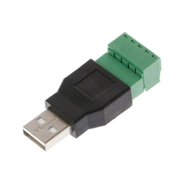 Adapterkontakt USB-A hane till skruvanslutning