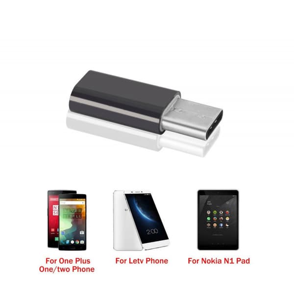 Adapterkontakt micro-USB (hona) till USB-C (hane) Vit
