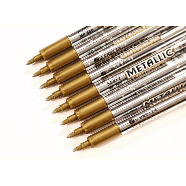 12-pack Metallic-pennor, Guldpenna eller Silverpenna