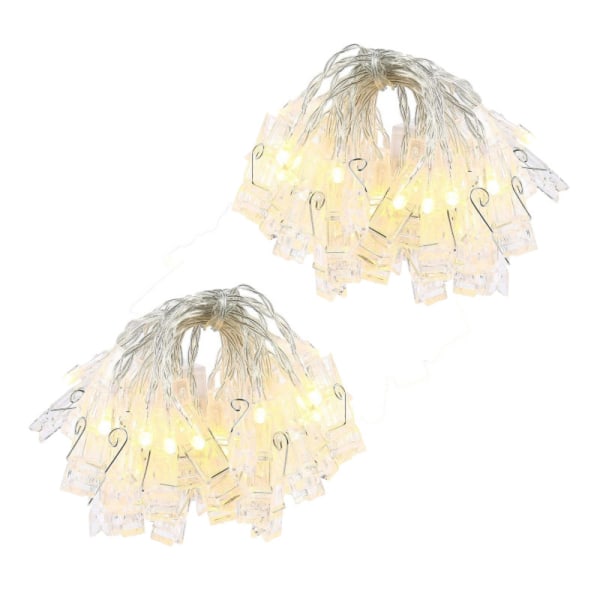 2st Ljusslingor med 20 lysande klädnypor för foton mm, LED