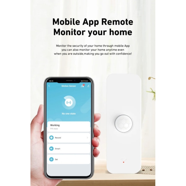 Smart Rörelsedetektor Motion Sensor Zigbee Tuya