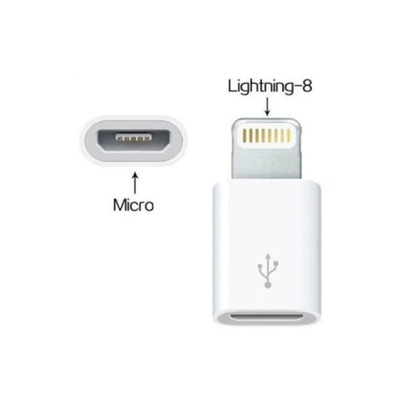 Adapterkontakt USB-Micro (hona) till Lightning (hane) Vit