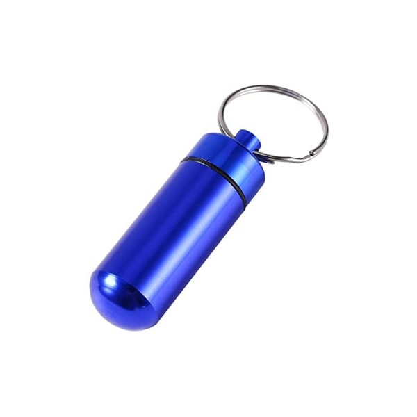 2st Piller- Medicin-behållare på nyckelring. Röd och Blå