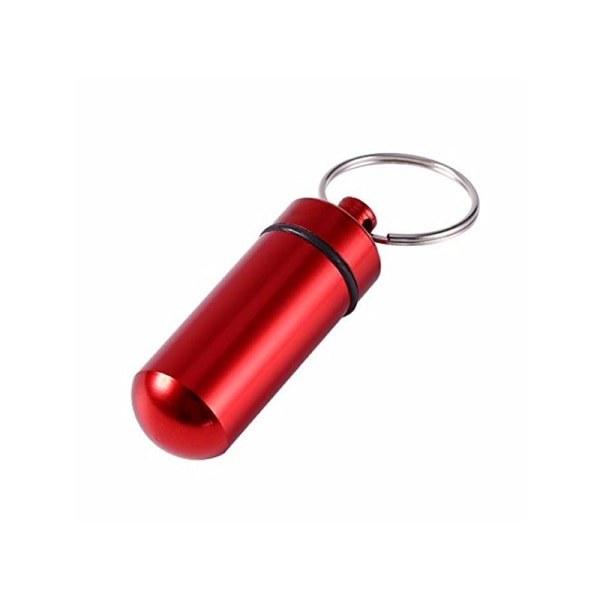 Piller- Medicin- Tablett-burk/kapsel/behållare på nyckelring Lila