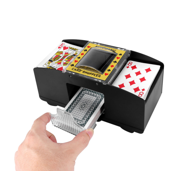 Spelkortsblandare med 2 kortlekar mix, batteridrift