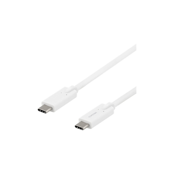 REA Deltaco USB-C-kabel data- o laddkabel 5 Gbit/s, 5A, 2m, vit