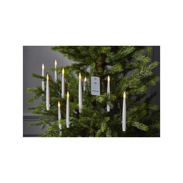Trådlös julgransbelysning m 10 vackra antikljus, flimrande lå