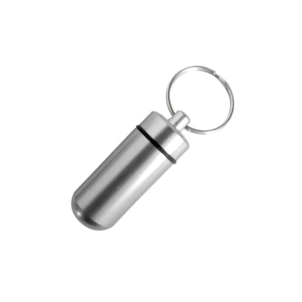 Piller- Medicin- Tablett-burk/kapsel/behållare på nyckelring Lila