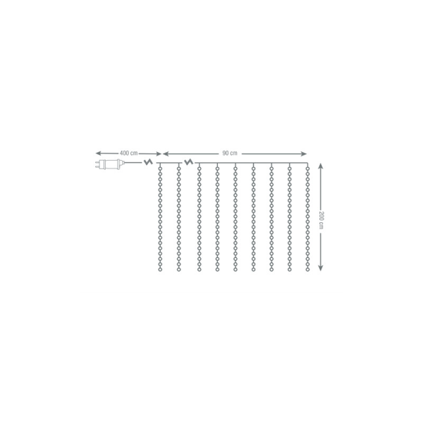 LED gardin, inomhus/utomhusbruk, 90 x 200 cm