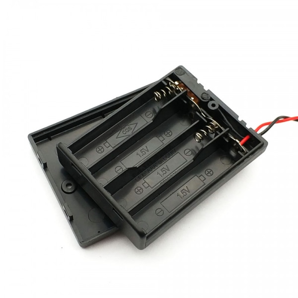 Batterikassett Batterihållare Batterilåda för 4xAAA med på/a