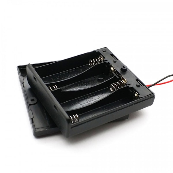 Batterikassett Batterihållare Batterilåda för 4xAA med på/av