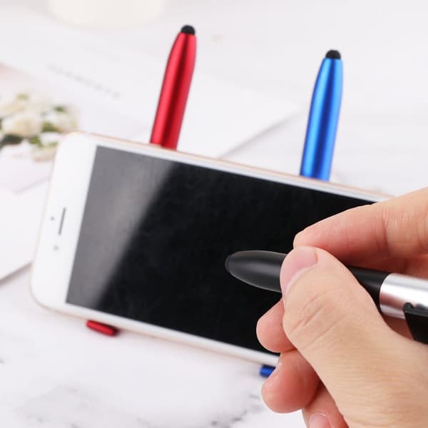 1st Multifunktionspenna 4i1 Kulspets-LED-Stylus-Mobilstativ Blå