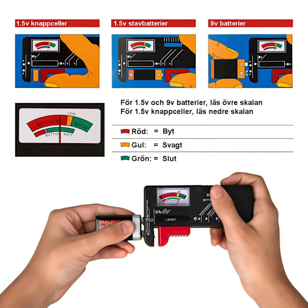 Analog Batterimätare Batteritestare Batteriprovare BT-186