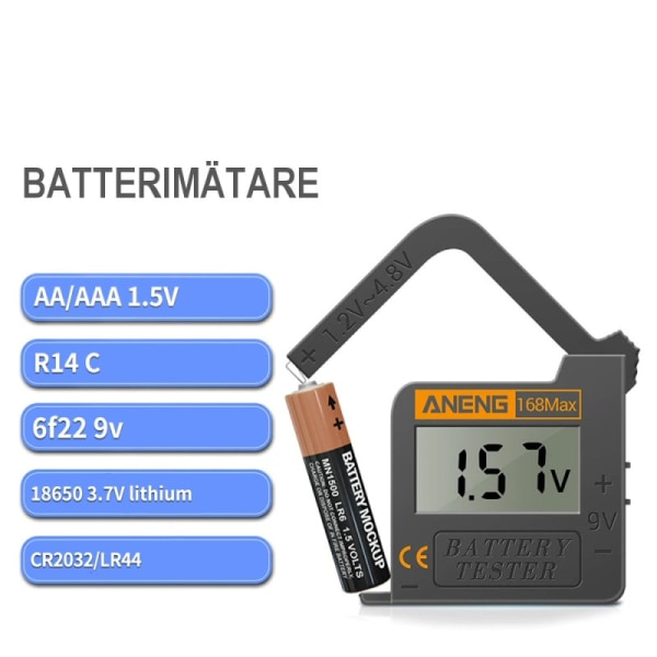 Digital Batterimätare Testare- Provare 1.2V-9V 168MAX