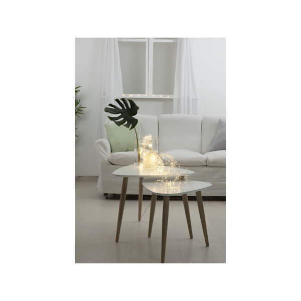 2st Ljusslinga Dew Drop med 80 Kallvita LED med TIMER