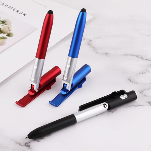 1st Multifunktionspenna 4i1 Kulspets-LED-Stylus-Mobilstativ