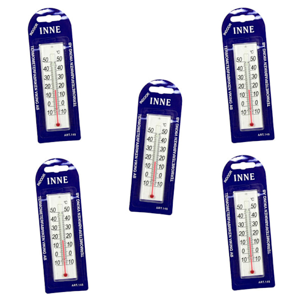5-pack Inomhus-Termometer 10 till 50 grader Celcius, Pelare