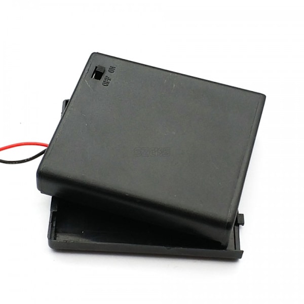 Batterikassett Batterihållare Batterilåda för 4xAA med på/av