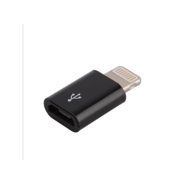 Adapterkontakt USB-Micro (hona) till Lightning (hane) Svart