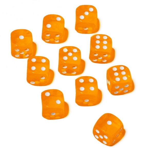 10st tärningar 16mm till spel sällskapsspel brädspel lättrul Orange