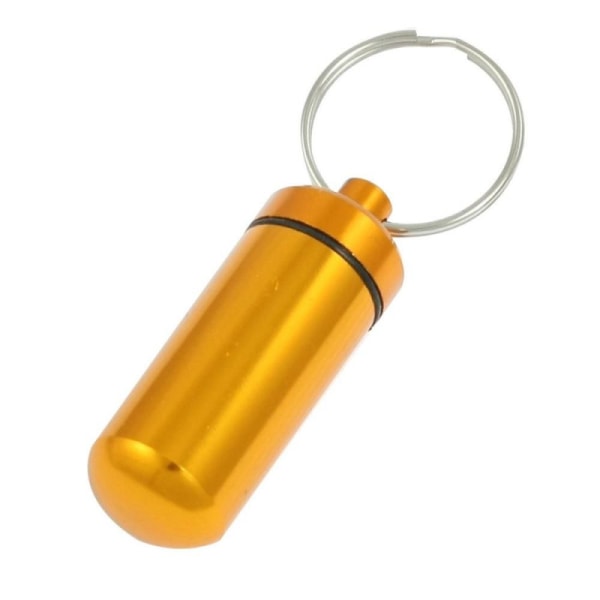 Piller- Medicin- Tablett-burk/kapsel/behållare på nyckelring Grön